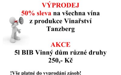 50% sleva na vína Vinařství Tanzberg + Akce 5l BIB Vinný dům